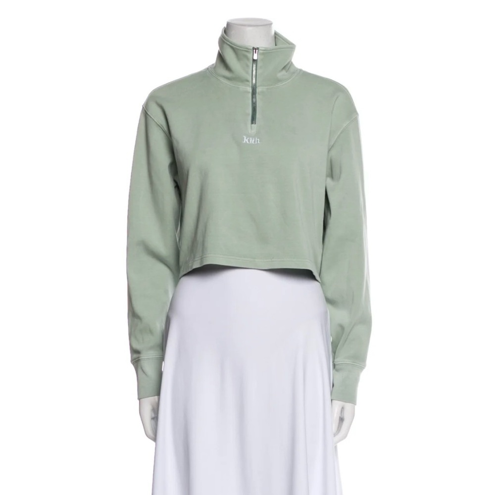 Kith Women’s Mint Green Zip-Up Sweater | Size M